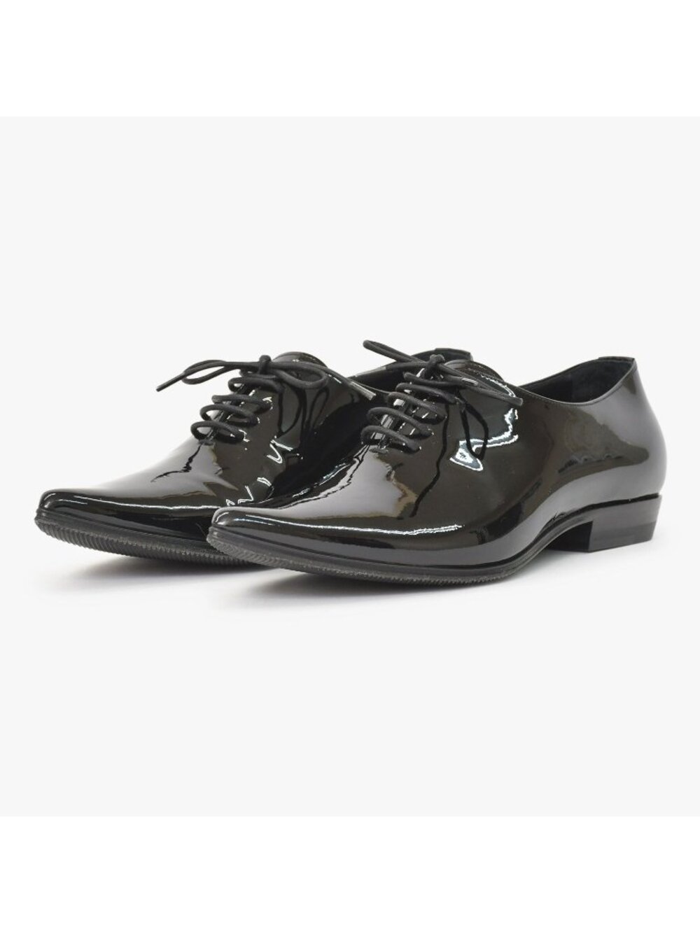 Saint Laurent Patent Leather Lace-up Dress Shoes Black